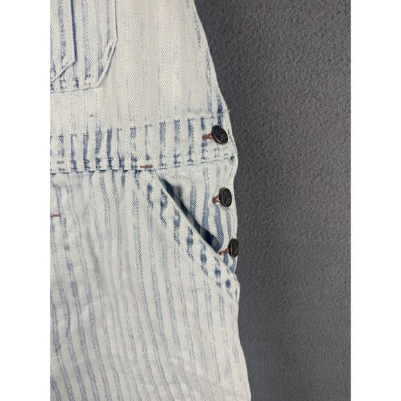 Faherty Topsail Overalls Railroad Stripes Blue White Jumpsuit Size Small - Picture 2 of 12